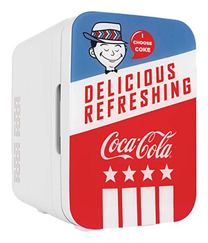 Retro mini fridge coke
