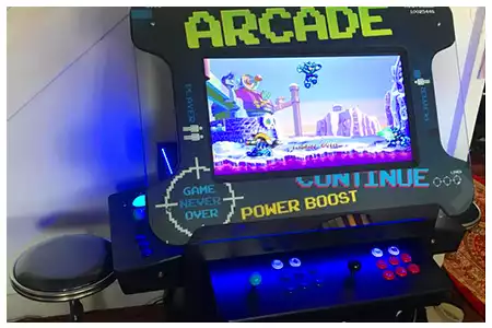 cocktail arcade machine with tilt